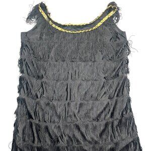 Black Fringe Flapper Dress